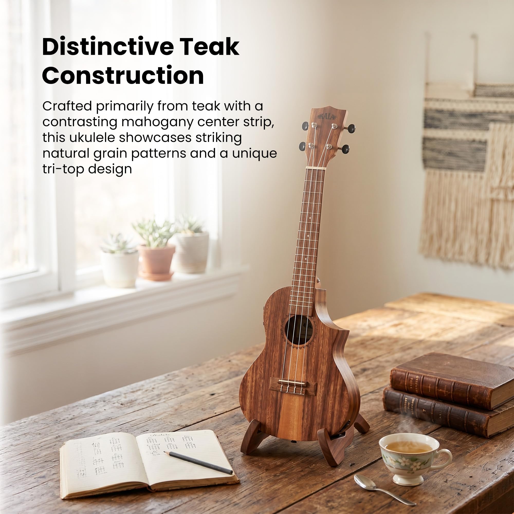 Teak Tri-Top Concert Cutaway électro-acoustique