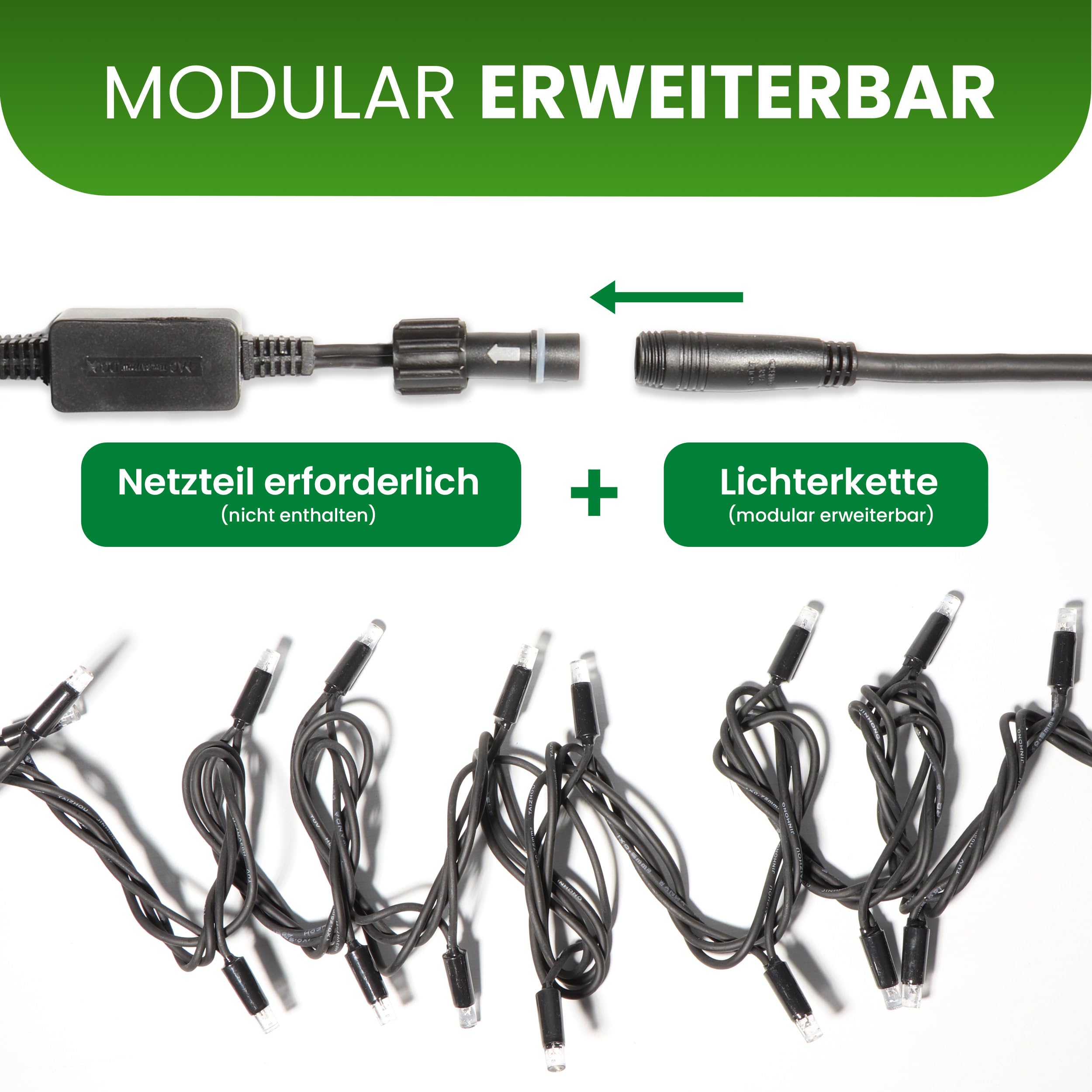 LED Eisregen Lichterkette 3 m 60 LED warmweiß IP44 | Für Innen & Außen | Ideal für Weihnachten, Dach, Balkon & Dekoration
