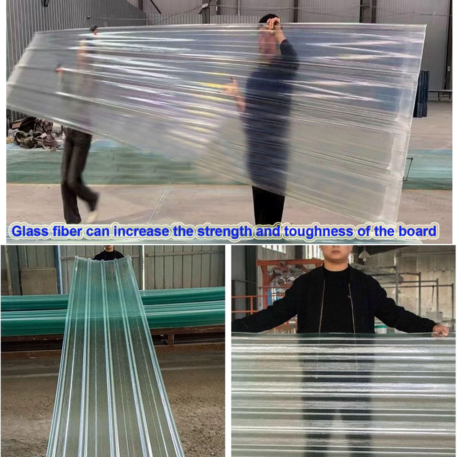 1.2mm Panel Para Tejado Transparente,3/5/6/8/10/13/15pcs Paneles Para Tejado Resistentes Al Impacto,Placa De Iluminación Natural De Fibra De Vidrio,Placa Ondulada Anti-UV (0.9×1.1m,6pcs)