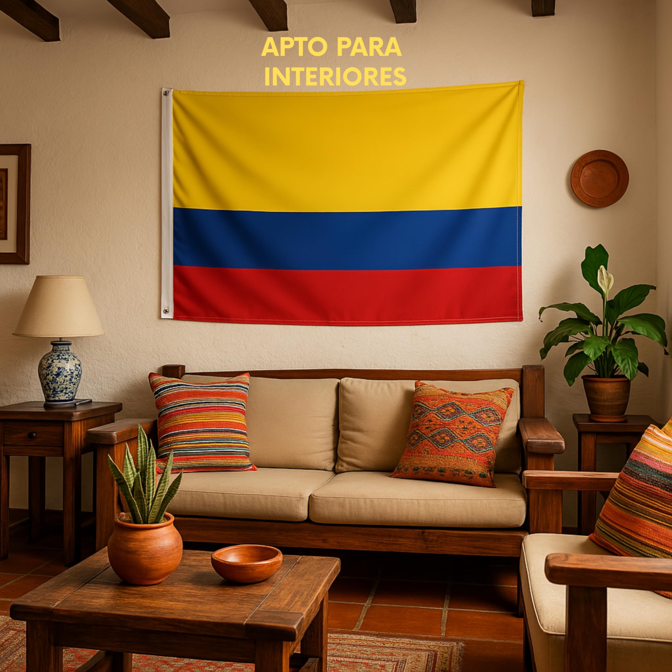 Bandera Colombia Grande 90 x 150 cm – Bandera de Colombia 100% poliester de 100 Denier o 90 g/m² perfecta para celebraciones y decoración – Rumbo al mundial 2026 la selección Colombia