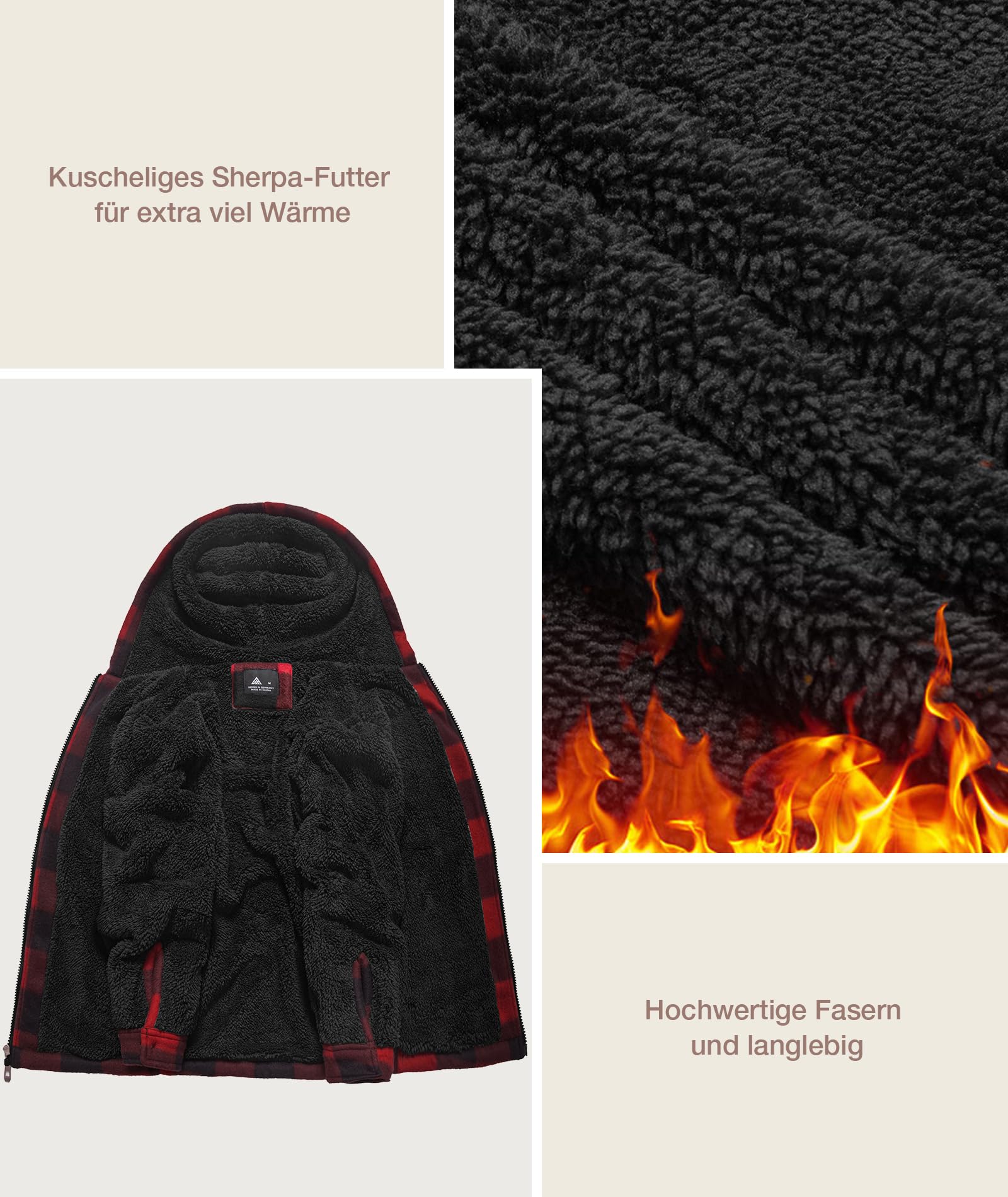 zitysport Hemdjacke Jungen Verdicken Fleecejacke Kinder mit Fleecefutter Warm Flanelljacke Jungen... Ansicht 5