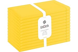 Set of 12 - Yellow Linen Cloth Dinner Napkins