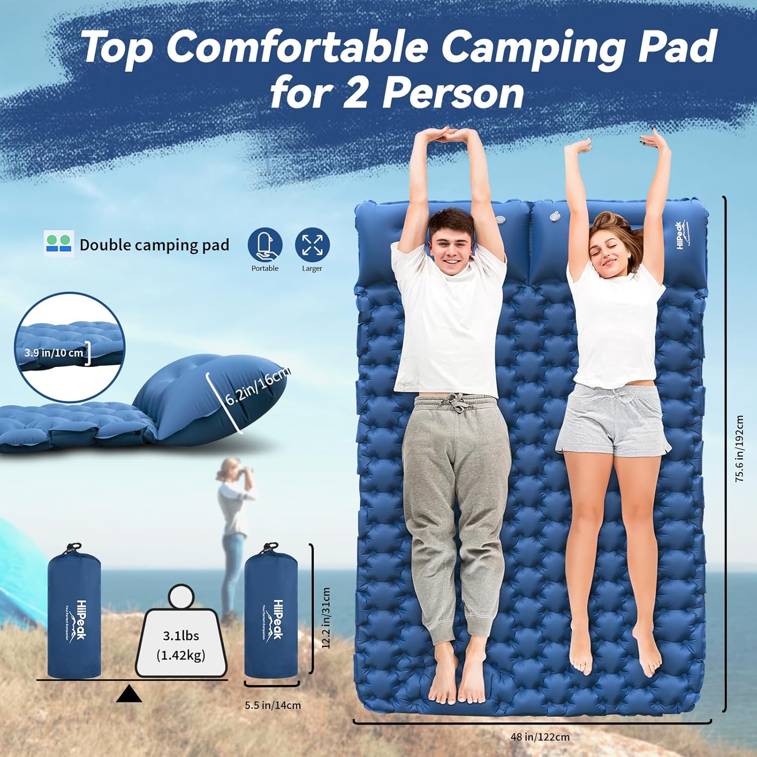 Kempingmatrac használat közben