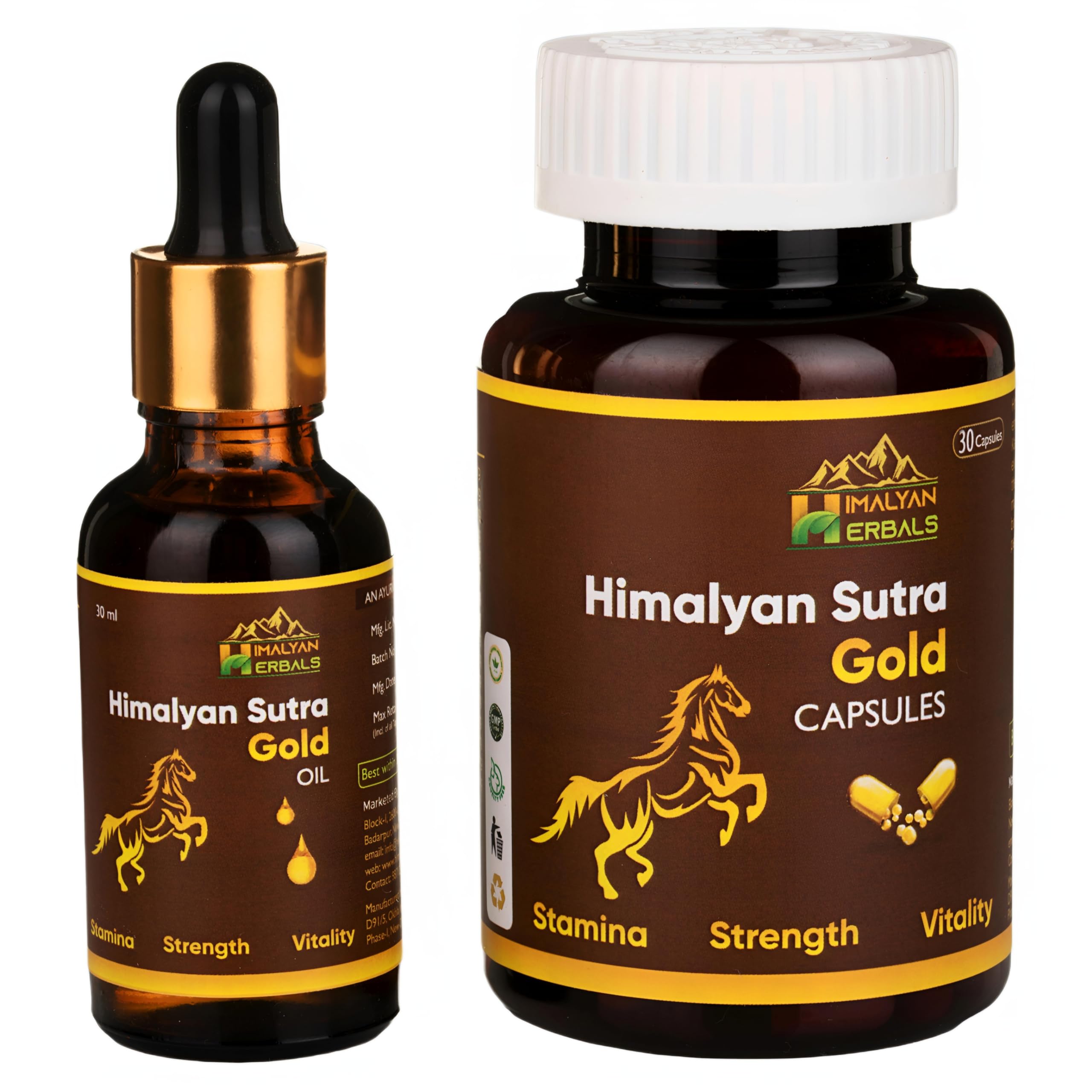 Himalyan Sutra Gold Capsules (30 Capsules Pack) & Mens Massage Oil (30 ml Combo) (B0BQ6KPNYQ) Amazon Price History, Amazon Price Tracker