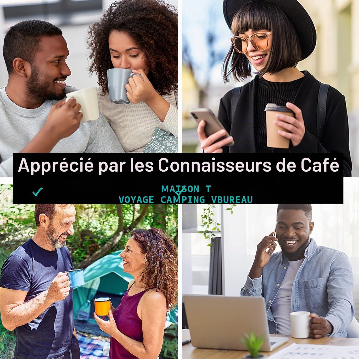 Coffee Gator Cafetière À Piston 1 Litre, En Acier Inoxydable 304, Double Paroi Isolée, Filtration 4 Niveaux, Avec boîte à Café, Portable Pour Café ou Thé Chaud et Froid, Cuisine, Camping, Gris