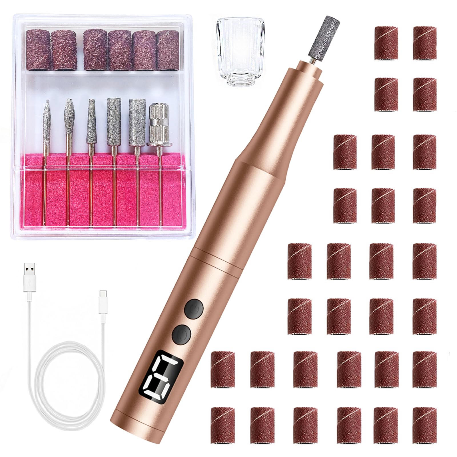 Professional Cordless Nail Drill Kit - Gel & Acrylic -9 Professional Cordless Nail Drill Kit - Gel & Acrylic -9