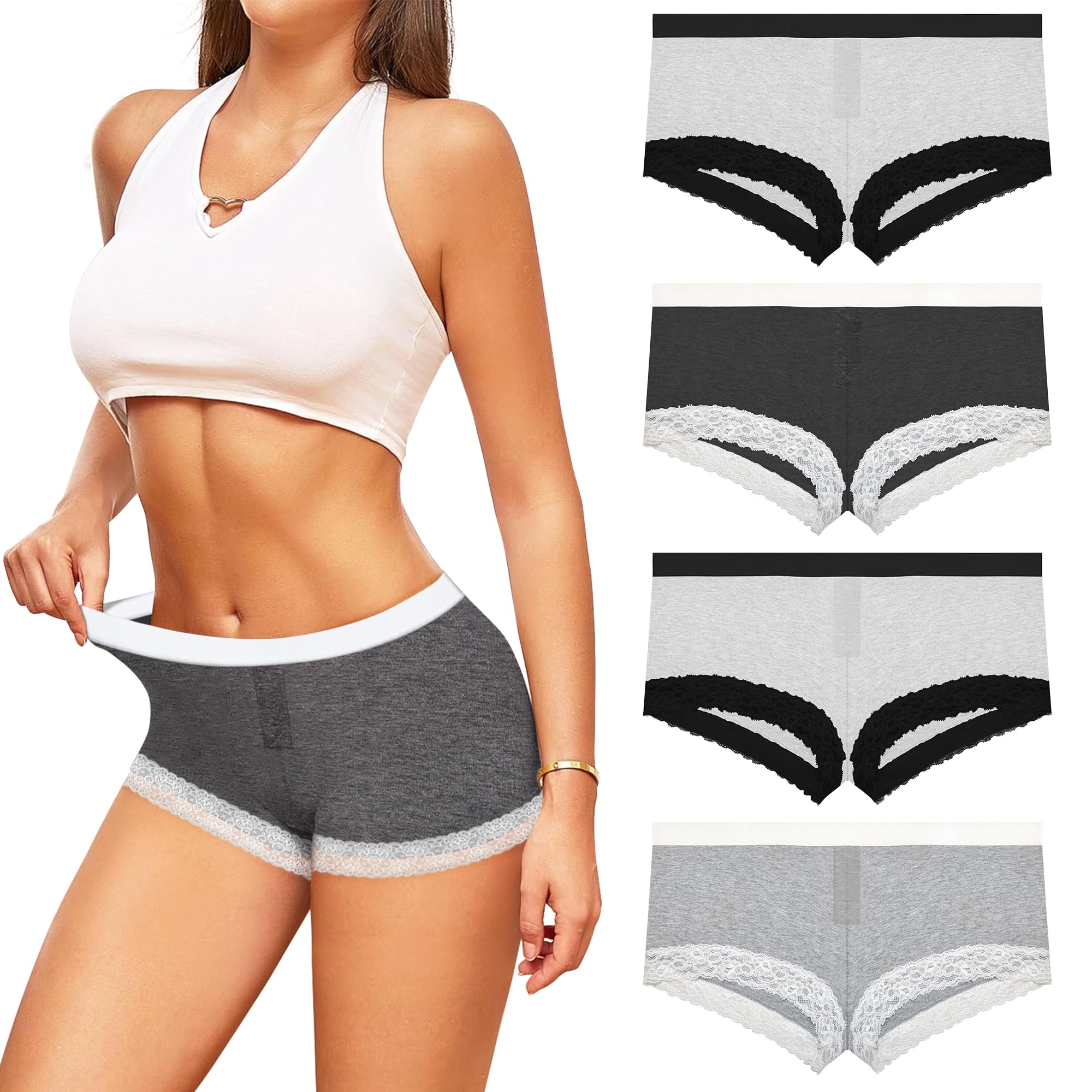 pepperika Boy Shorts Panties for Women Cotton Bloomers for Woman Shorts Under Dress for Women Boyshorts Panty for Woman Long Panties Shorties-picture-18