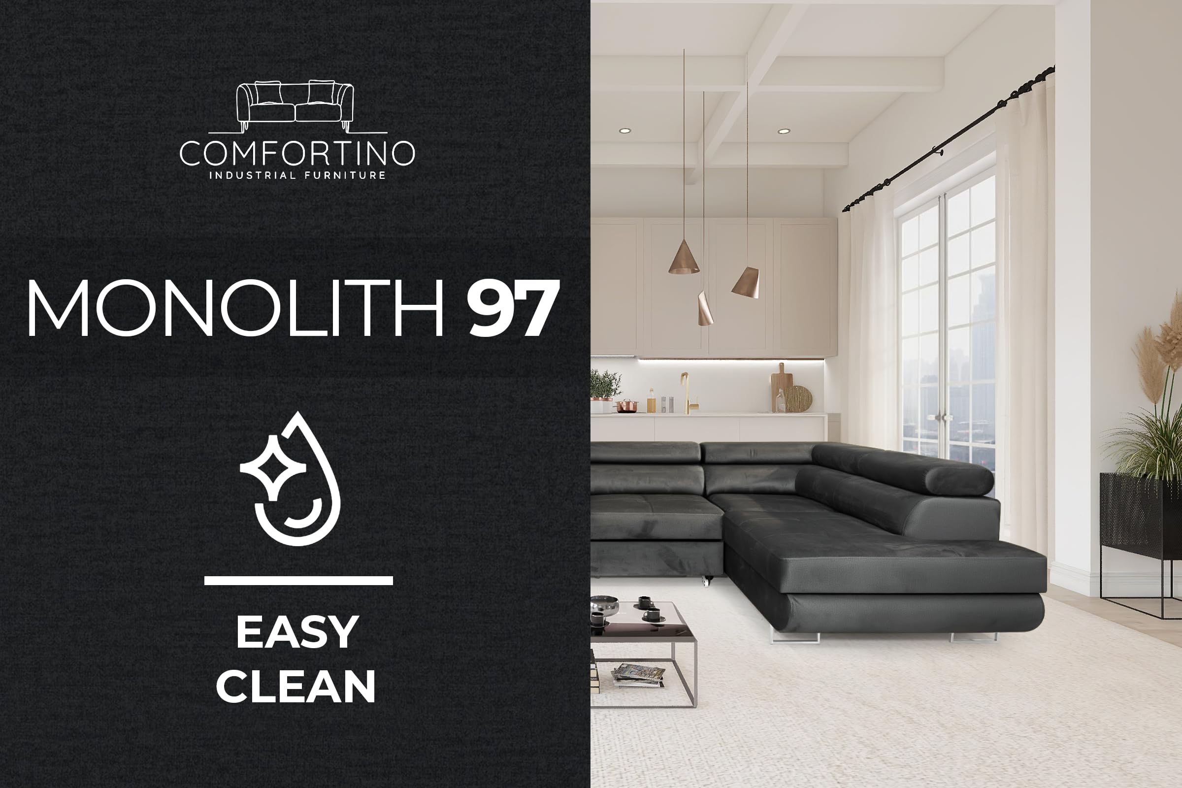 Ecksofa mit Schlaffunktion Big PASTI U-Form, Sofa Couch mit Bettkasten, 3-Sitzer Eckcouch, Schlafsofa für Wohnzimmer, Big Sofa Couch mit Schlaffunktion (Dunkelgrau)