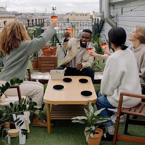 Miniatura 5 de Posavasos de basalto con soporte, juego de 468, ampliamente adecuados para tazas y botellas, protección de mesa, regalo ideal para decoración del