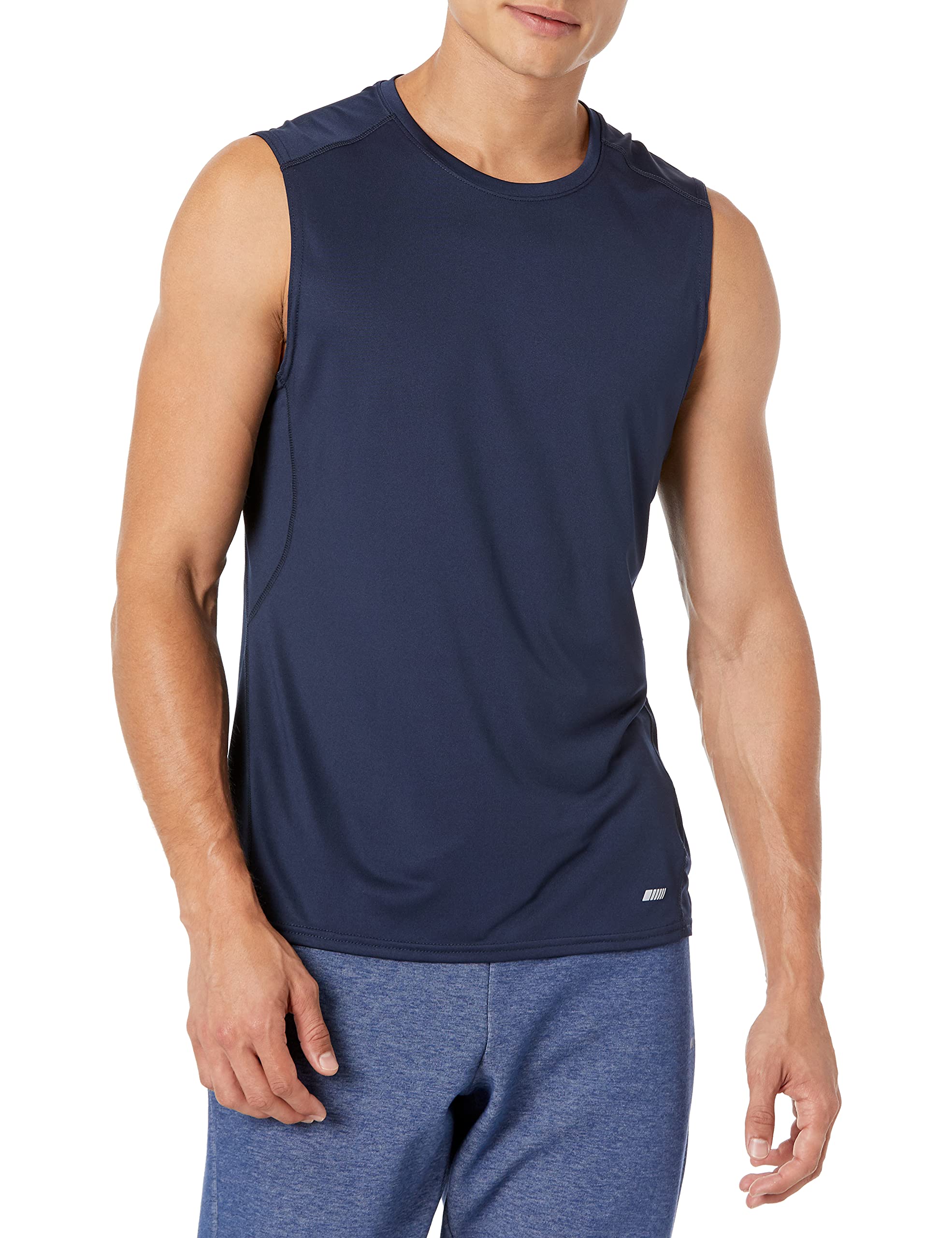 Amazon Essentials Uomo Camicia Tecnica Aderente Leggera Senza Maniche in Tessuto Elasticizzato ad Asciugatura Rapida e Assorbimento dell’umidità