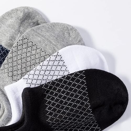 Miniatura 4 de IDEGG - Calcetines deportivos de algodón de corte bajo con agarre antideslizante para hombres