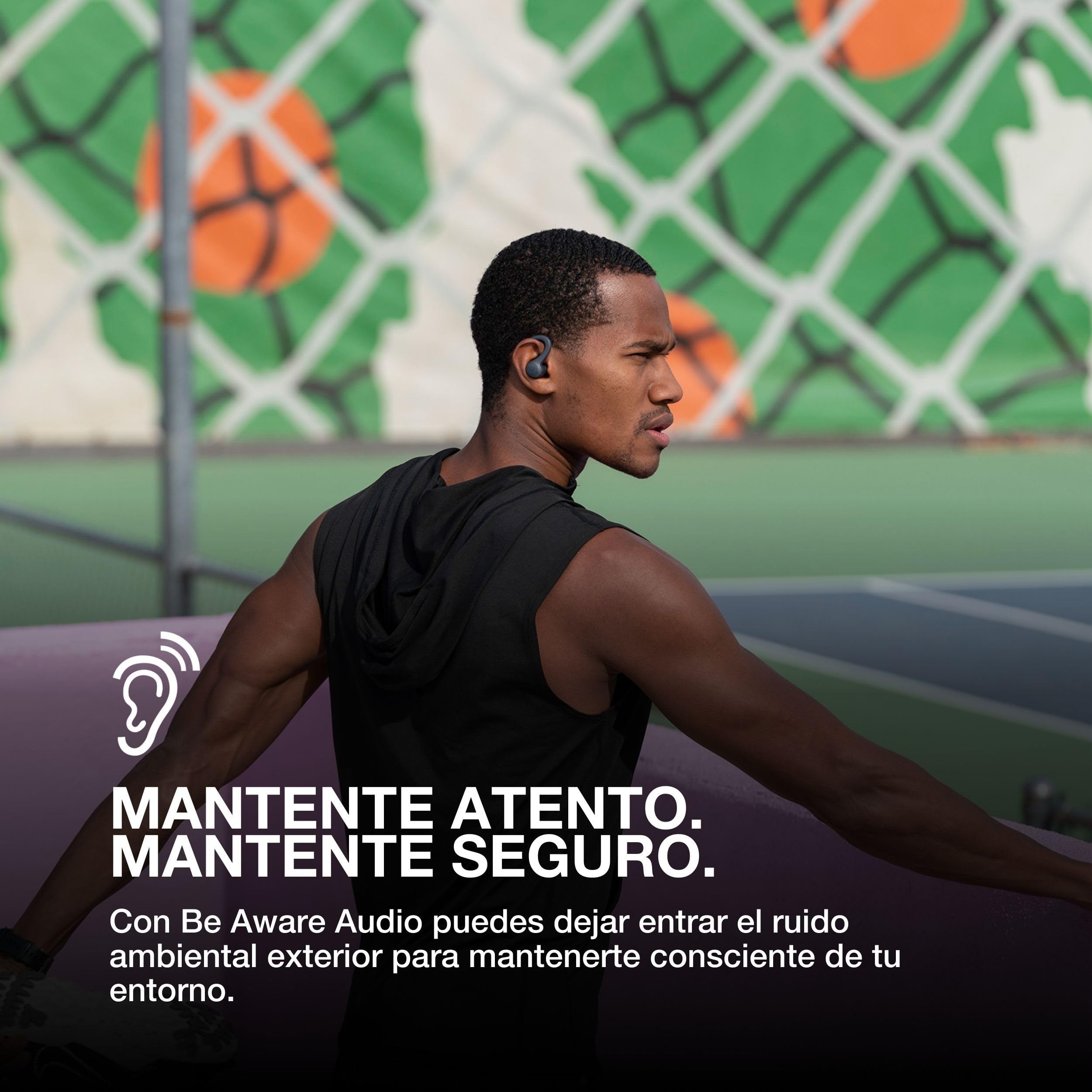 JLab Go Air Sport+ Auriculares Bluetooth Deportivos - 35h+, Grafito | Auriculares Inalámbricos Deportivos, Auricular Deportivo IP55 Resistente al Sudor, Audífonos Inalámbricos