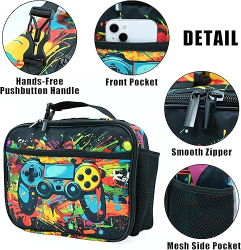 Miniatura 4 de Lonchera con aislamiento, reutilizable, bolsa de almuerzo para mujeres, hombres, niños, niñas, escuela, trabajo, oficina, picnic