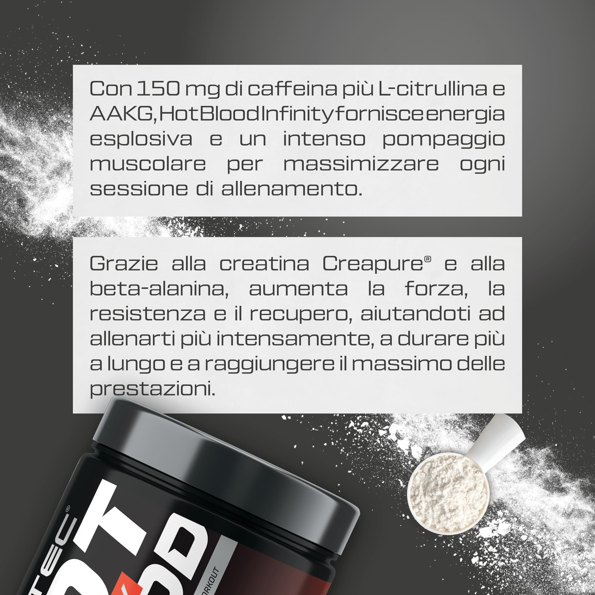 Scitec Nutrition Hot Blood Infinity - Complesso di principi attivi - Alto contenuto di caffeina - Elettroliti - Creatina monoidrato Creapure®, 350 g, Kiwi-Fragola