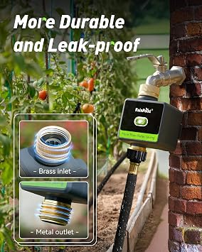 RAINPOINT Smart Hose Timer for Garden, Smart Water Timer with Brass Inlet & Outlet (Not Include Gateway), Automatic Irrigation System for Lawns and Yard