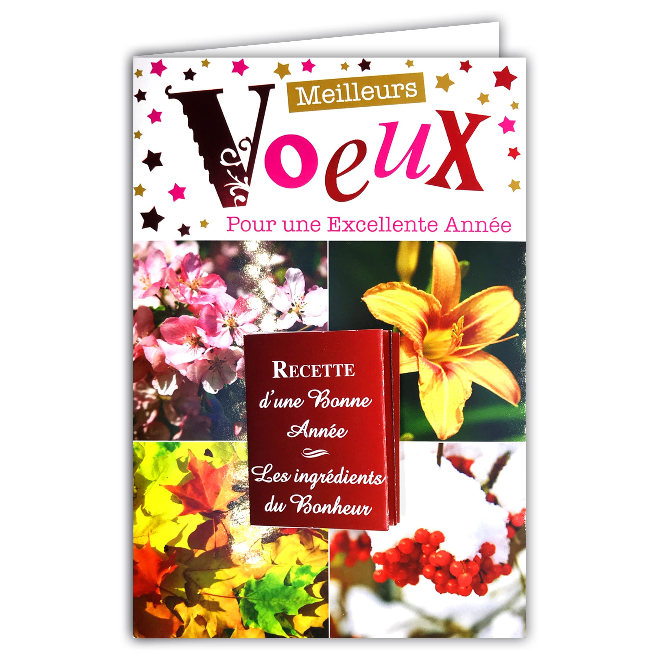 LOT10-61-4088-A BA Pack of 10 Same Greeting Cards with 10 Envelopes Sized 12 x 17.5 cm Winter Wishes Holiday Christmas New Year December January LOT10-61-4088-A BA