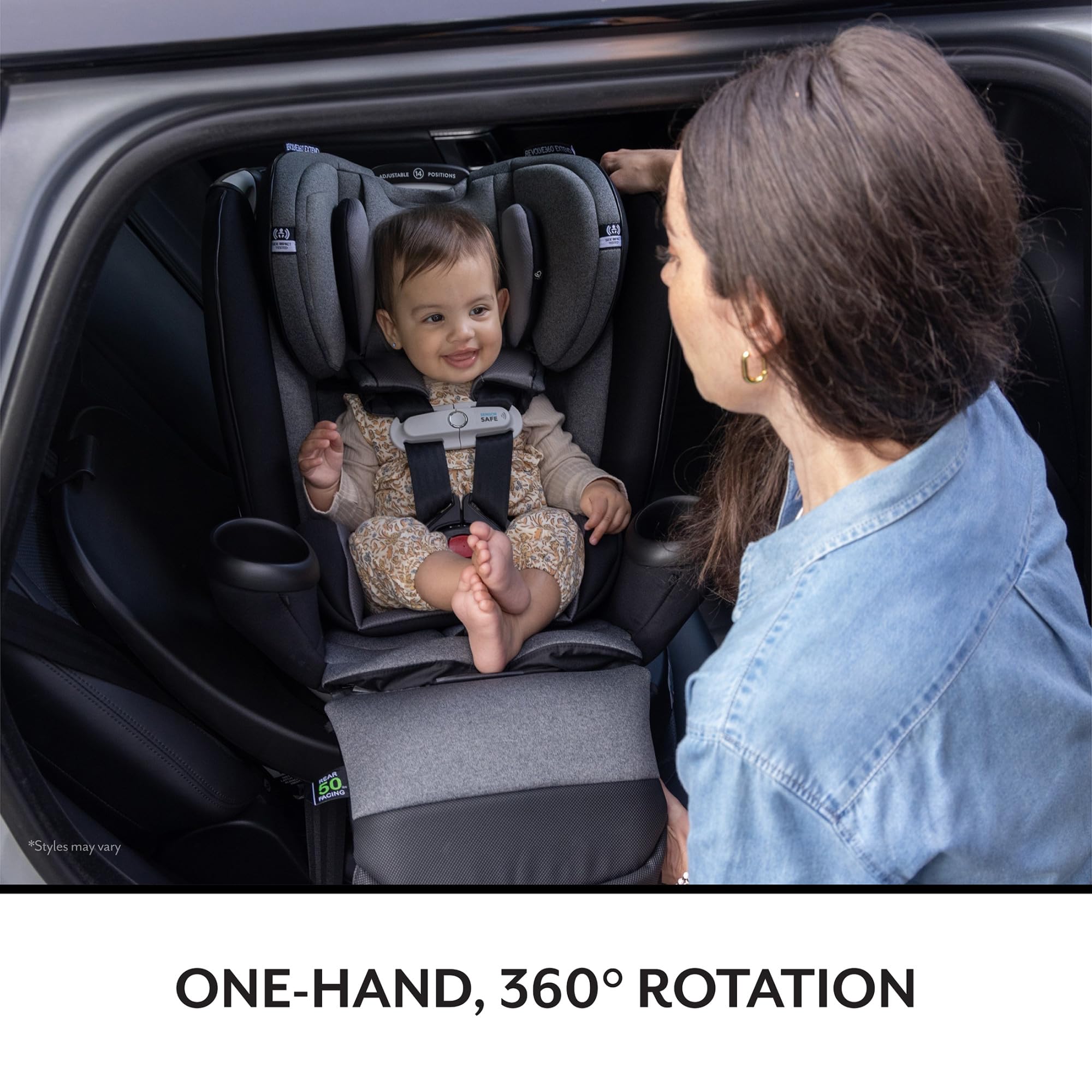 Evenflo Gold Revolve360 Extend All-in-One Rotational Car Seat with SensorSafe (Sapphire Blue)