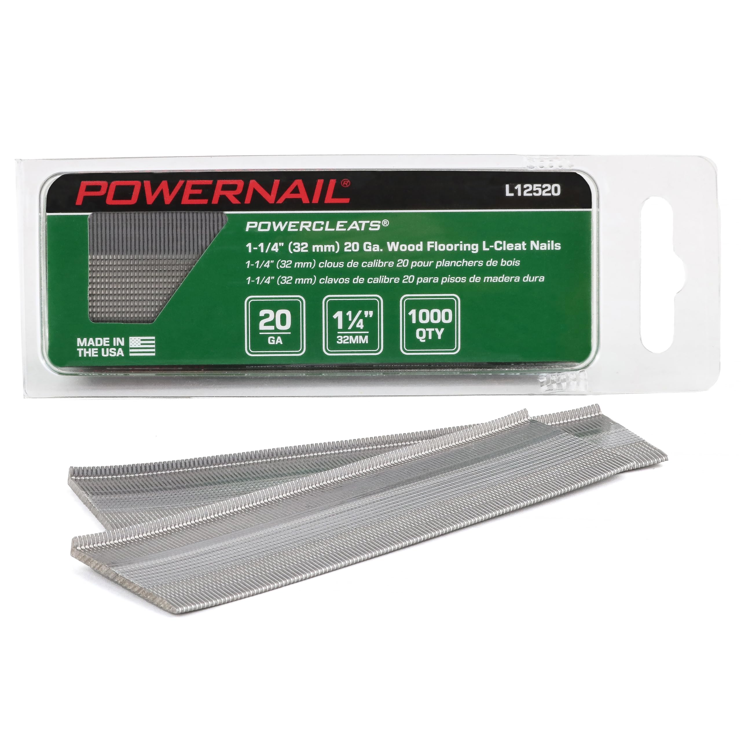 Powernail L12520 20 Gauge 1-1/4 Inch Length HD L-Cleat Nail for Hardwood & Engineered Flooring (Box of 1000)-picture-37