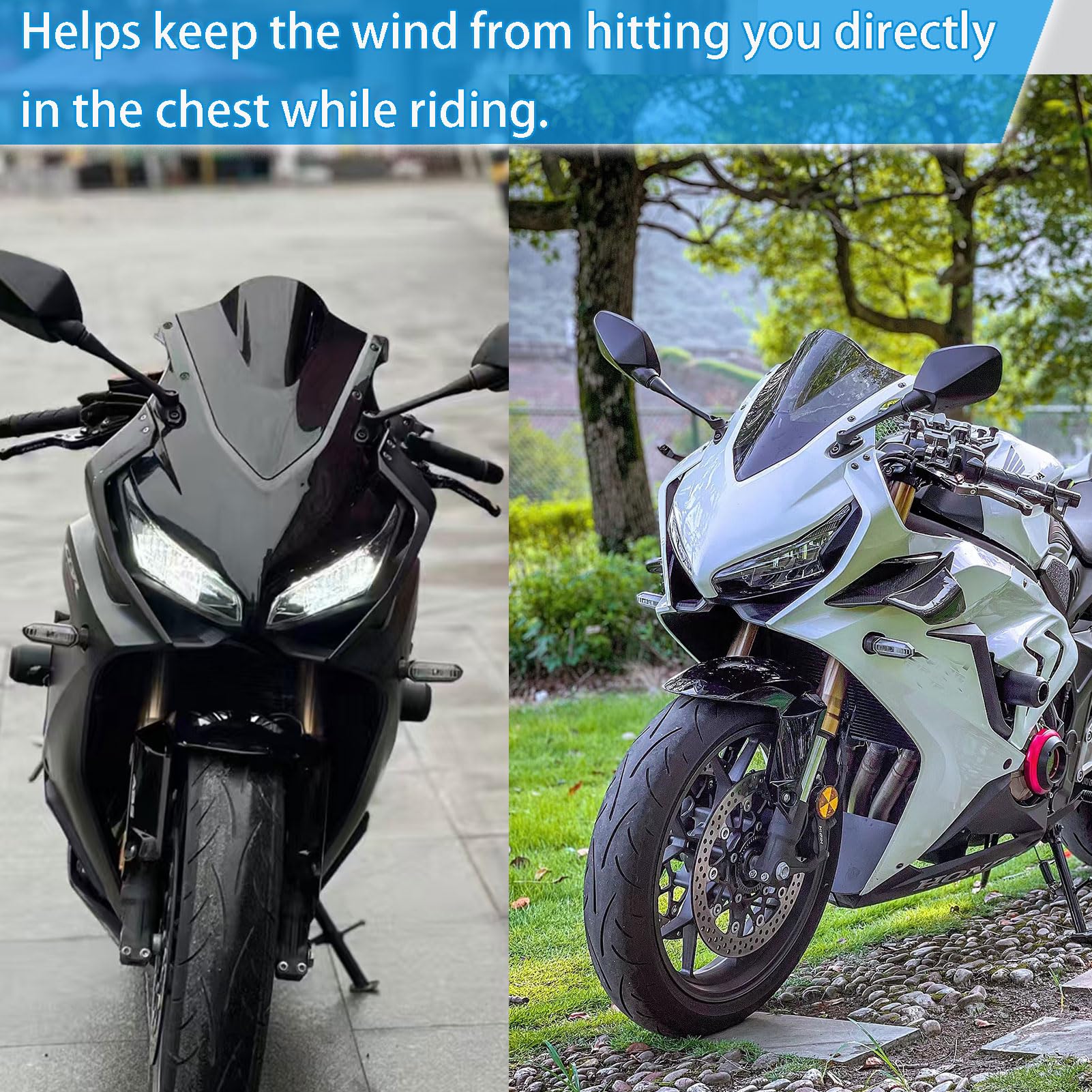 Motorrad Wind Windschutzscheibe Windschutz Bildschirm Verkleidung passend für Ho&n&da CBR650R CBR 650R Zubehör 2019-2024 Windabweiser (Schwarzer Rauch)
