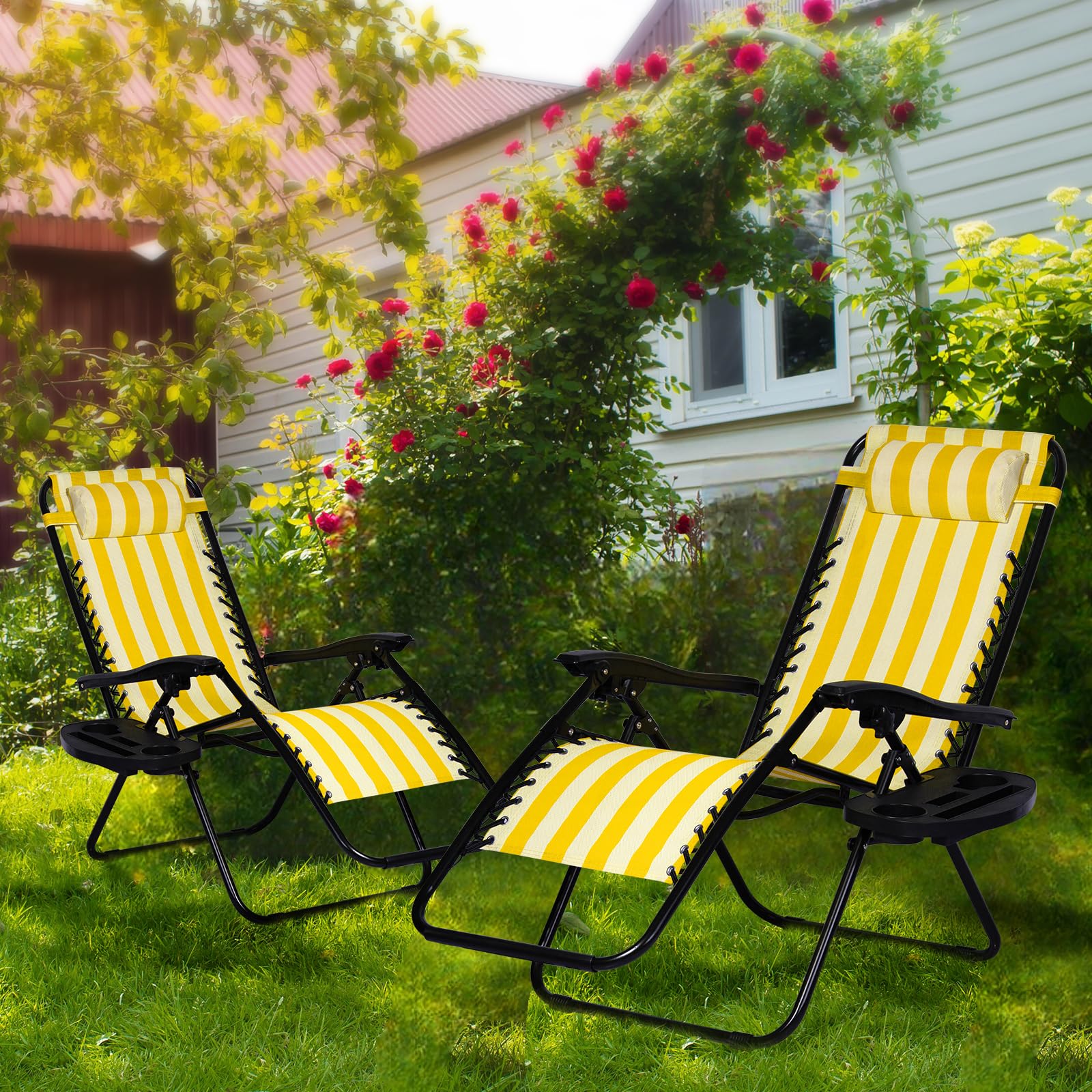 Amazon.com: Nazhura Set of 2 Relaxing Recliners Patio Chairs