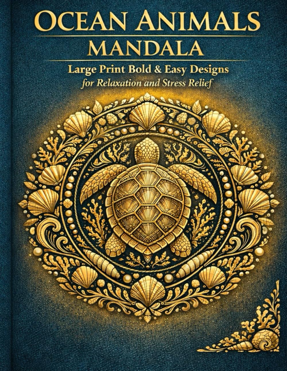 Ocean Animals Mandala Coloring Book: Large Print Bold & Easy Designs for Adults and Seniors for Relaxation and Stress Relief (Bold & Relaxing Animal Mandalas Series)