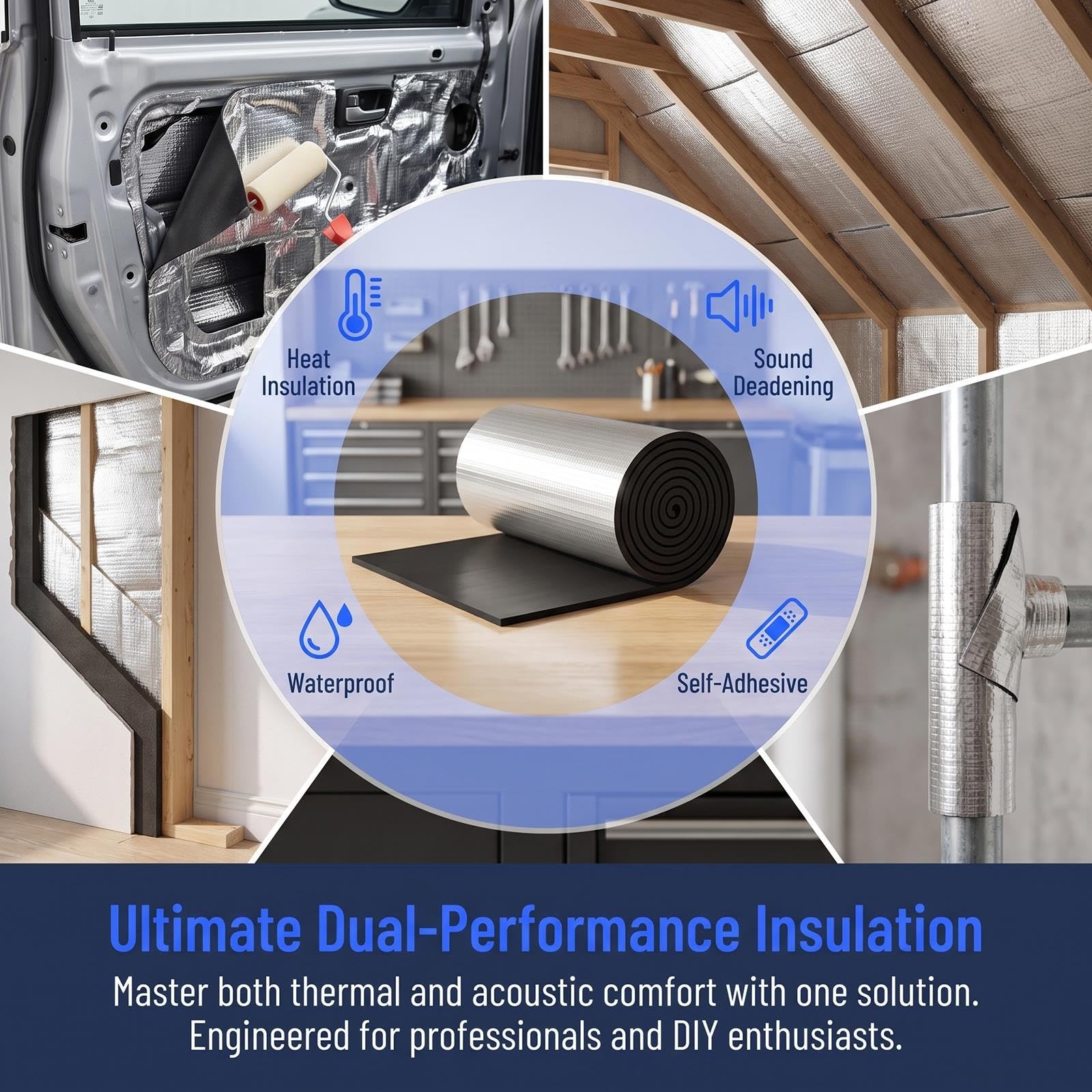 Auto-adhésives mousse tapis isolation acoustique，Film isolant autocollant