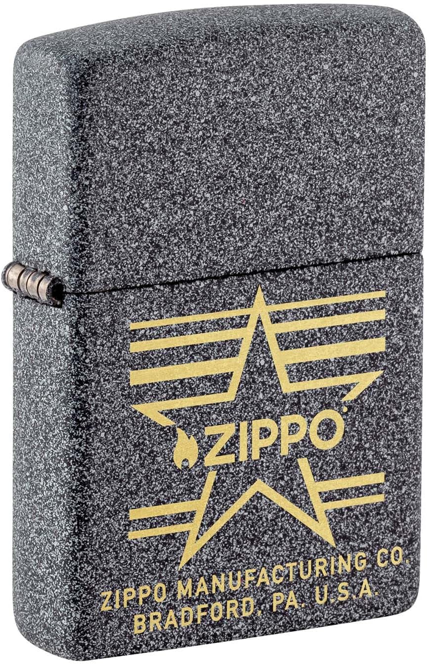Zippo Lighter: Zippo Star, Engraved - Iron Stone 48711