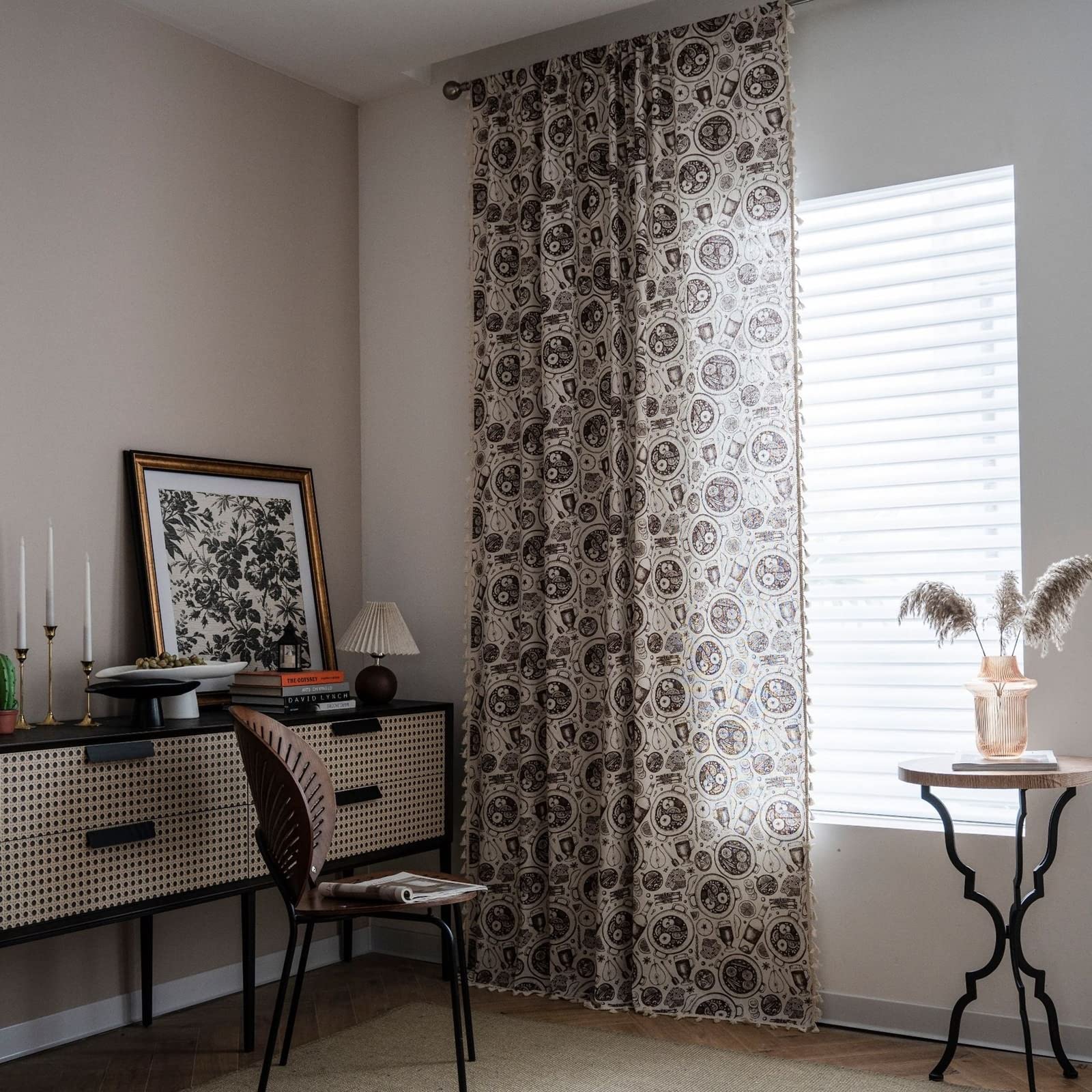 Rideau Fenetre Chambre Blanc Coton, Rideaux Fenetre Salon Motif Feuille Crochet Rideau Interieur Lot de 2 150X260CM
