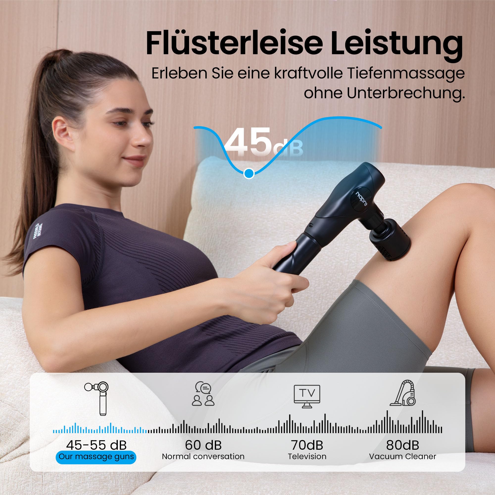 Massagepistole mit Wärme und Kälte,NAPRE 3-in-1 Mini Massage Gun Massage Pistole mit Abnehmbar Verlängerung,Muskel Percussion Massagegerät für Rücken Nacken Körper,Ultra-Leise & Klein,5 Köpfe & Koffer