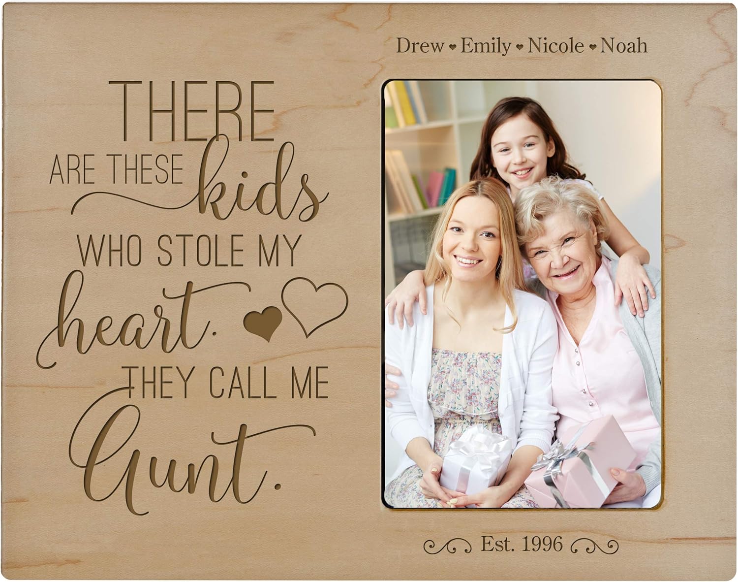 LifeSong Milestones Personalized Grandmother Gift There are These Kids from Grandson, Nephew, Granddaughter, Grandchildren Vertical Frame 4”x6” Photo Measures 8”x10” (Cherry)