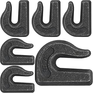 6 Pack 3/8" Weld On Grab Hook, Heavy Duty G70 Forged Grab Chain Hooks Great for Chain Pulling and Lifting,Utility Hook Weldable for Car, Truck, SUV, RV, UTV, Tractors Loader Bucket, Rigging