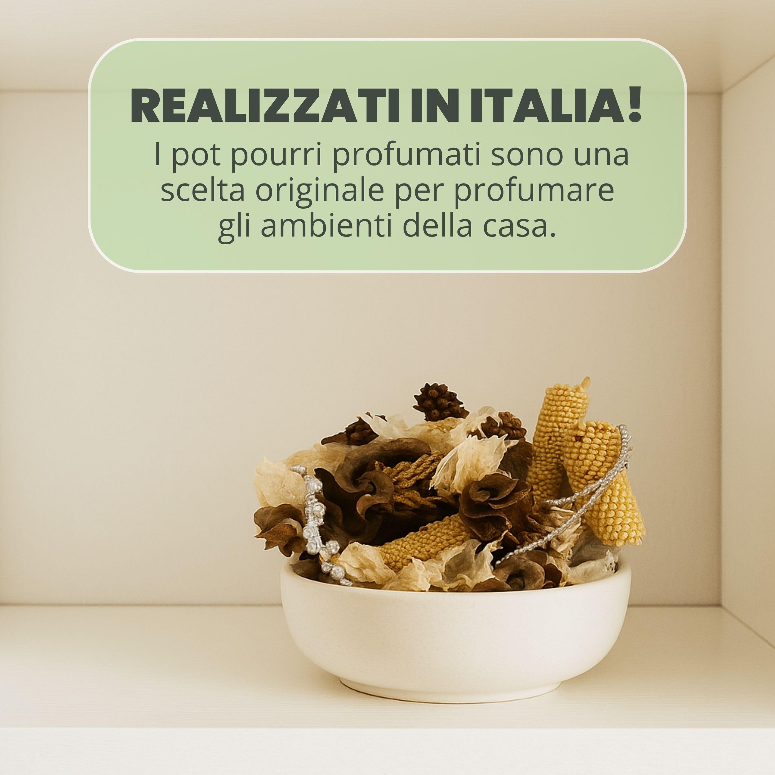 BRESEGHELLO - Pot Pourri DIAMANTE per Profumazione Casa 200 g - Pot Pourri con Fiori Secchi Profumati Fragranza Dave