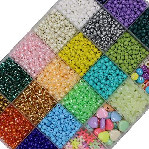 Miniatura 3 de Sosookk - Cuentas de poni de 0.157 pulgadas (0.157 in), cuentas pequeñas de poni, cuentas de semillas de vidrio, colores surtidos para pulseras de