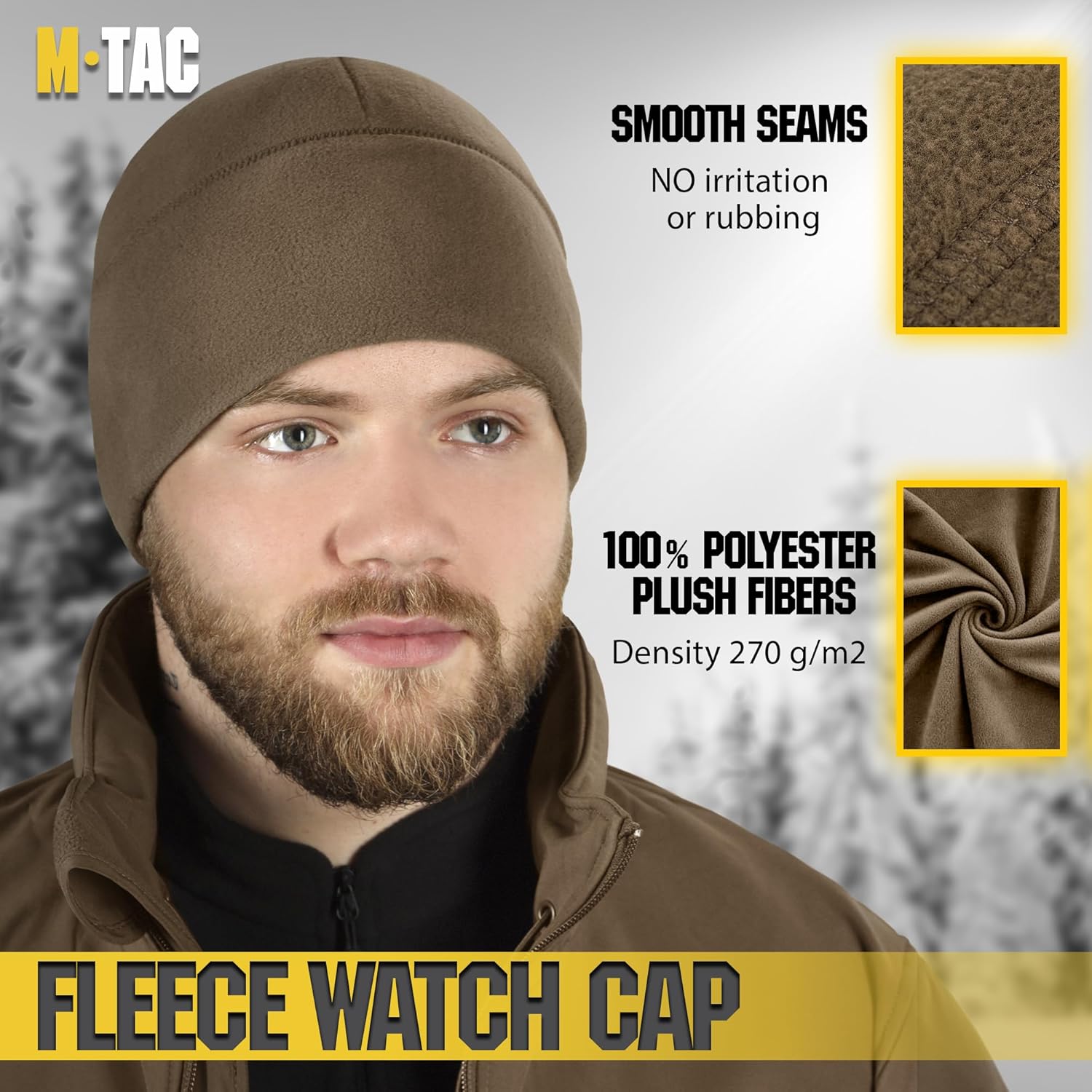M-Tac Fleece Watch Cap - Tactical Beanie Hat Winter Skull Cap with Slimtex - Image 4