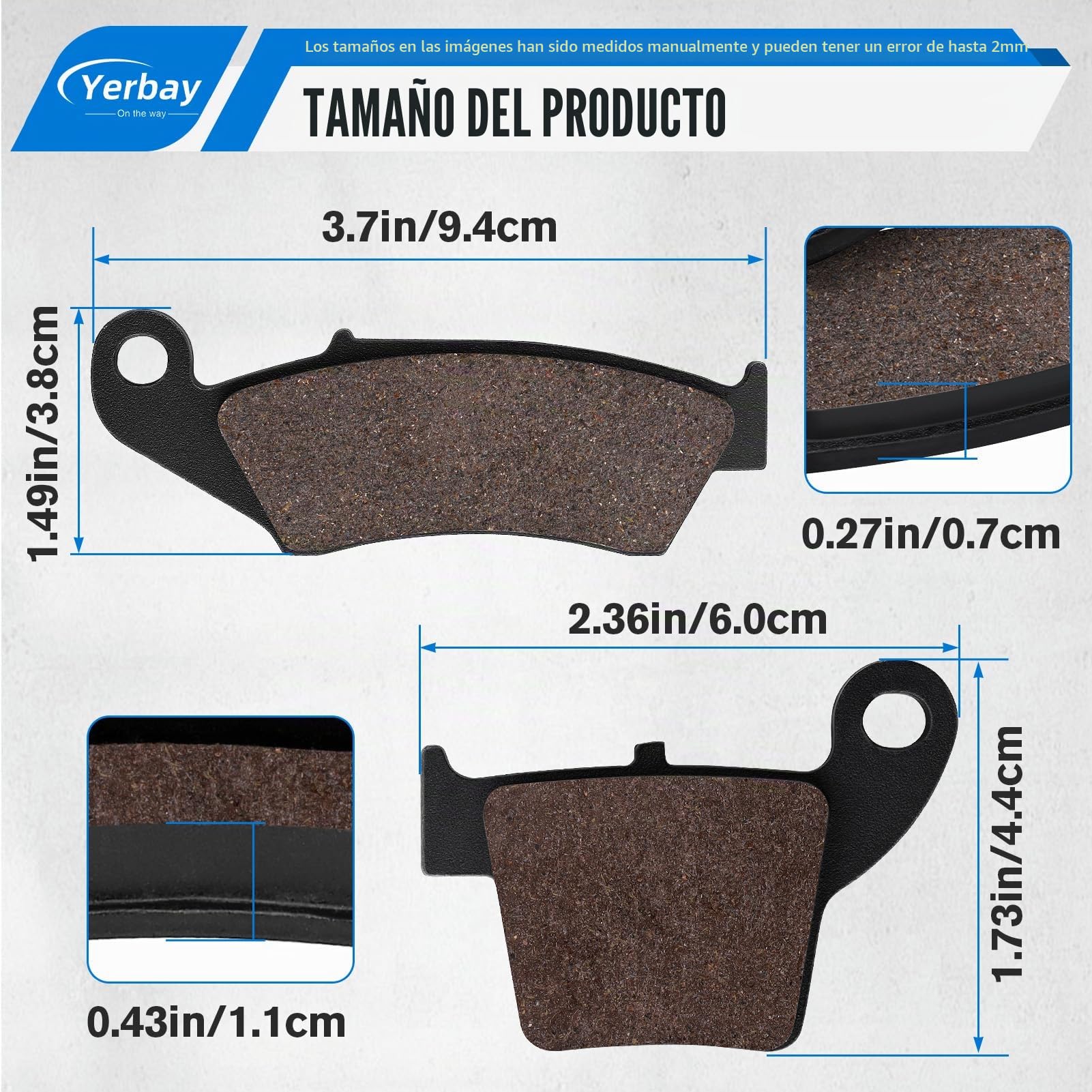 Pastillas de Freno Delanteras/Traseras kit para Honda CR 125/250 R 2002-2007/ CRF 250 R/X 2004-2018/ CRF 450 R/X 2002-2018