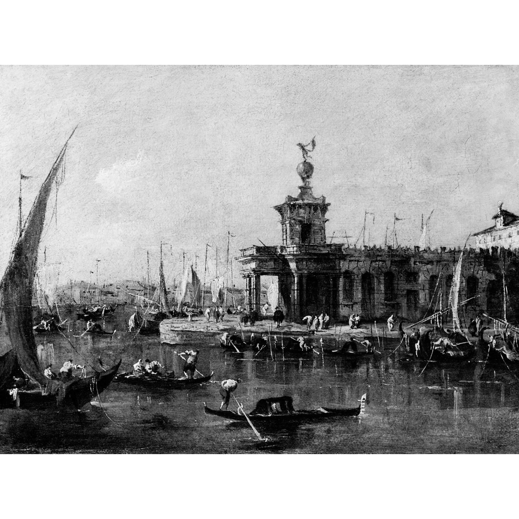 Francesco Guardi Customs House Venice Painting Premium Wall Art Canvas Print 18X24 Inch