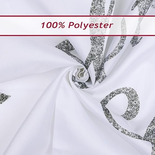 Miniatura 5 de Bonhause Cortina de ducha con diseño a cuadros rojos y verdes de Papá Noel, trineo, reno, cortina de baño decorativa de 72 x 72 pulgadas con 12