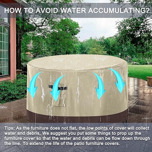 Miniatura 19 de ABCCANOPY Funda universal para mesa auxiliar de patio, para exteriores, pequeña cubierta impermeable y a prueba de polvo, marrón beige, 42 x 24 x 18