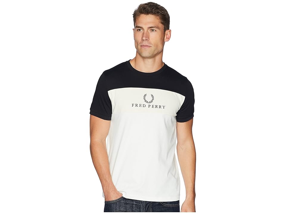 

Fred Perry Embroidered Panel T-Shirt (Snow White) Men's T Shirt
