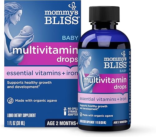 Mommy's Bliss Multivitamínico para bebés + hierro, vitaminas esenciales diarias para apoyo inmunológico, crecimiento saludable y desarrollo óseo*,