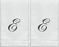 Vista 11 de Toallas de Punta con Monograma, Regalo Personalizado, 11 x 18 Pulgadas - Juego de 2 - Toalla Bordada Negra - Extra Absorbente 100% Algodón - Acabado