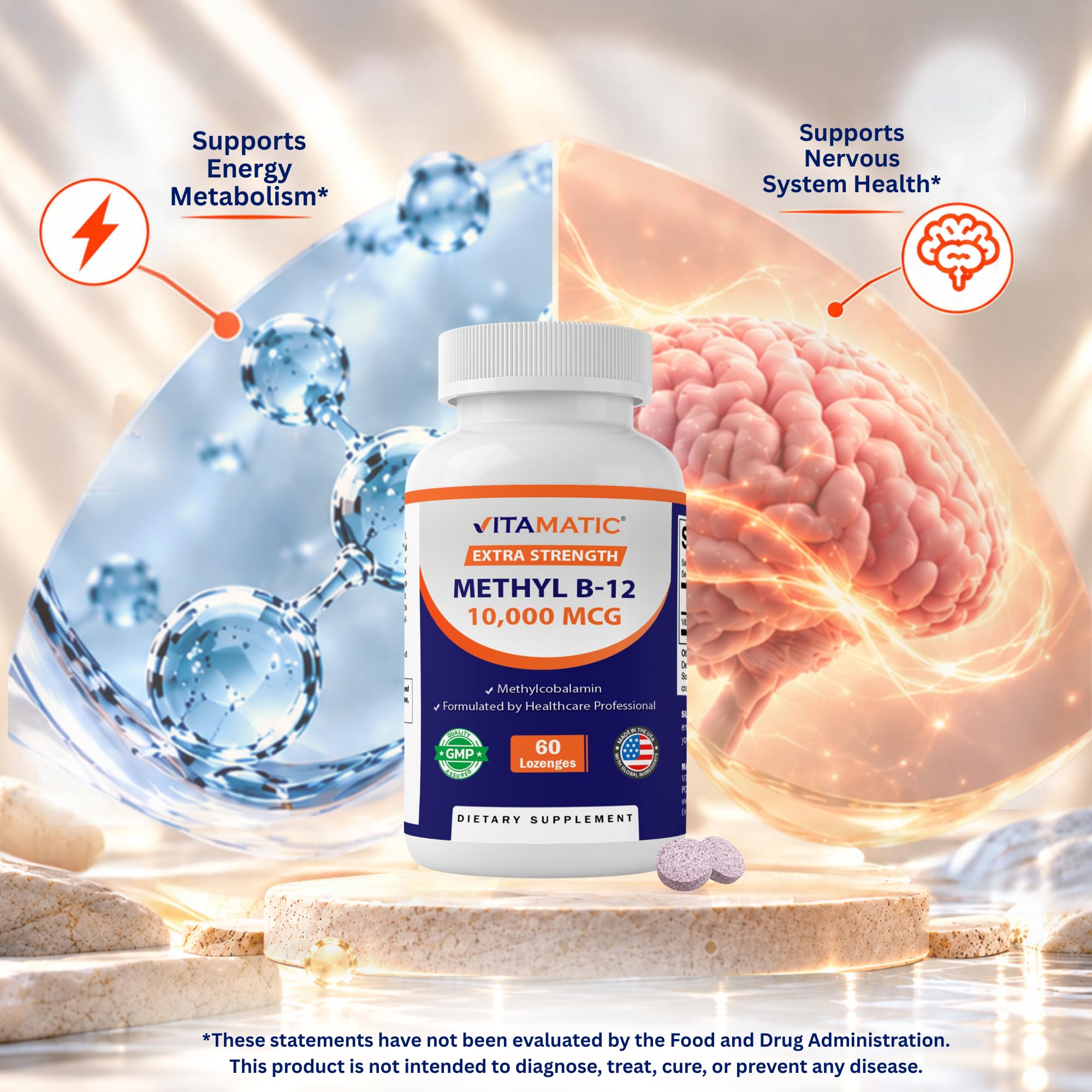 Vitamatic Methyl B-12 10,000 mcg, 60 Count Lozenges — Amazon image 3