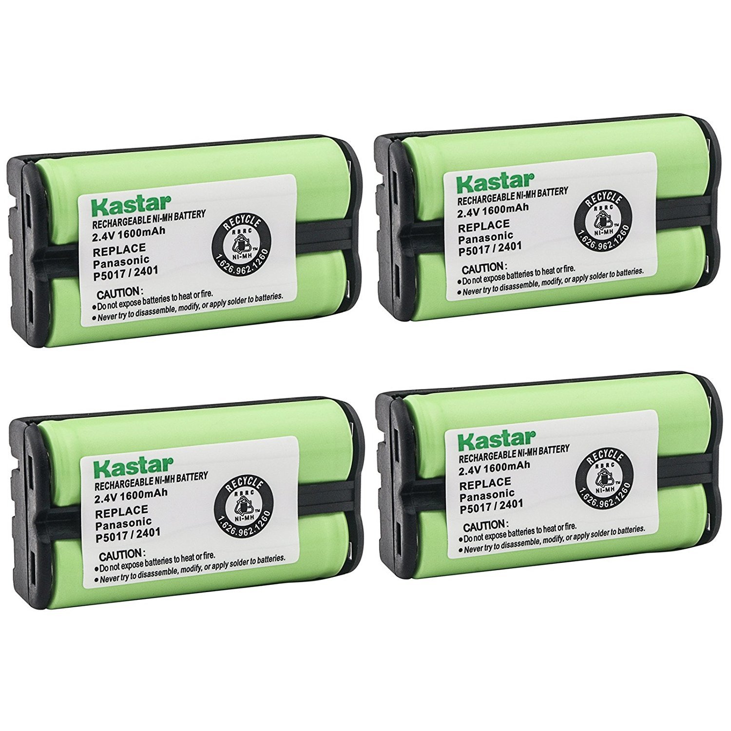 Kastar Cordless Battery (4 Pack), Ni-MH 2.4V 1600mAh, Replacement for AT&T 2455 2440 2430 2402 2401 2400 Cordless Telephone Battery and Panasonic HHR-P546A, Type 23