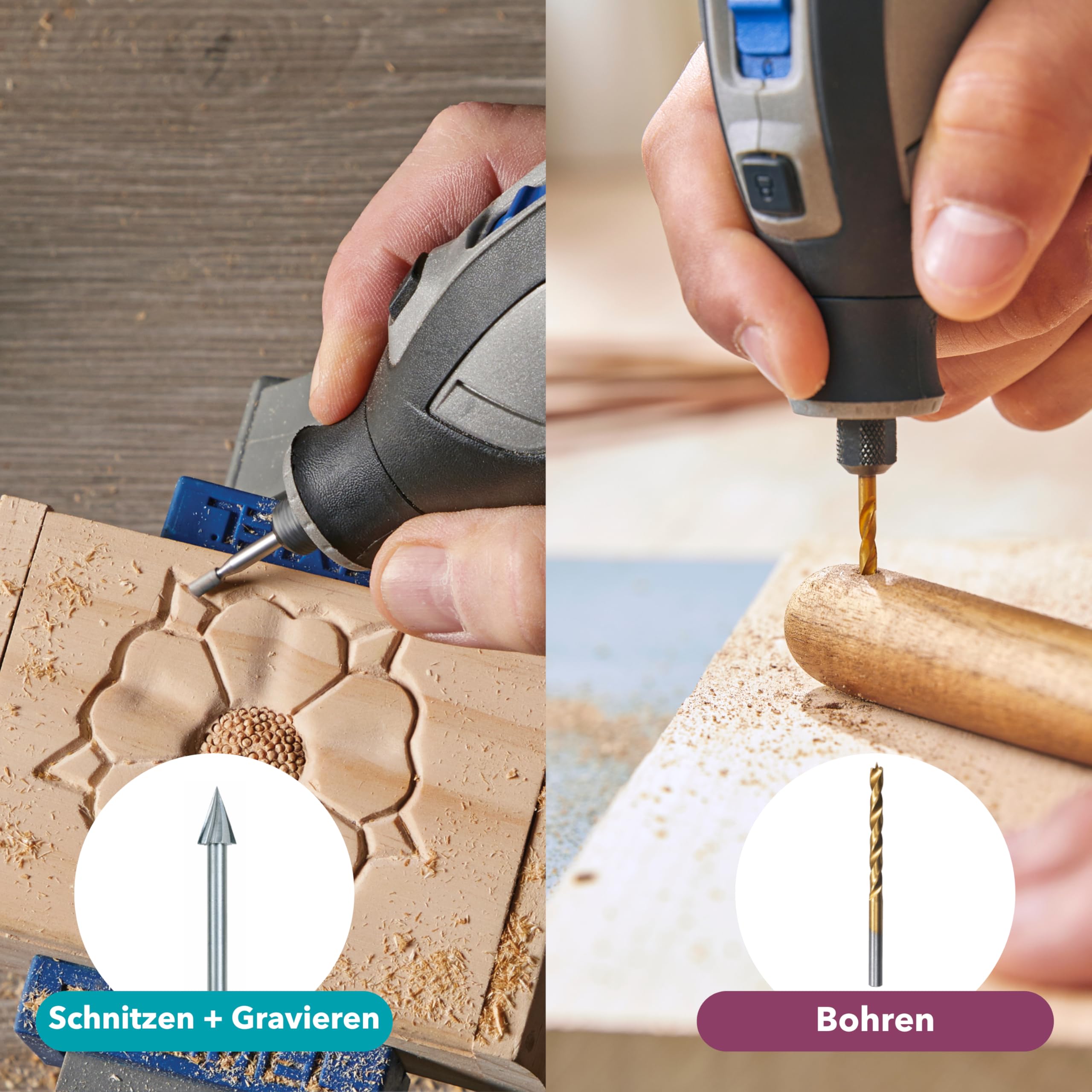 Dremel 8240 Akku-Multitool 12V 2Ah Set mit 2 Akkus, 5 Aufsätzen, 65 Zubehören