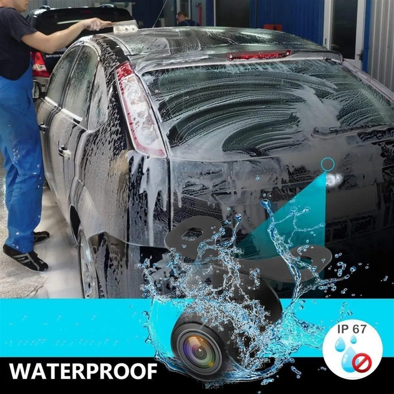 Kamera cofania, kamera cofania samochodu, uniwersalna kamera cofania 12 LED, noktowizor, parking, wodoodporna, 170 szerokokątny, kolorowy obraz HD, kamera wspomagająca parkowanie (A)