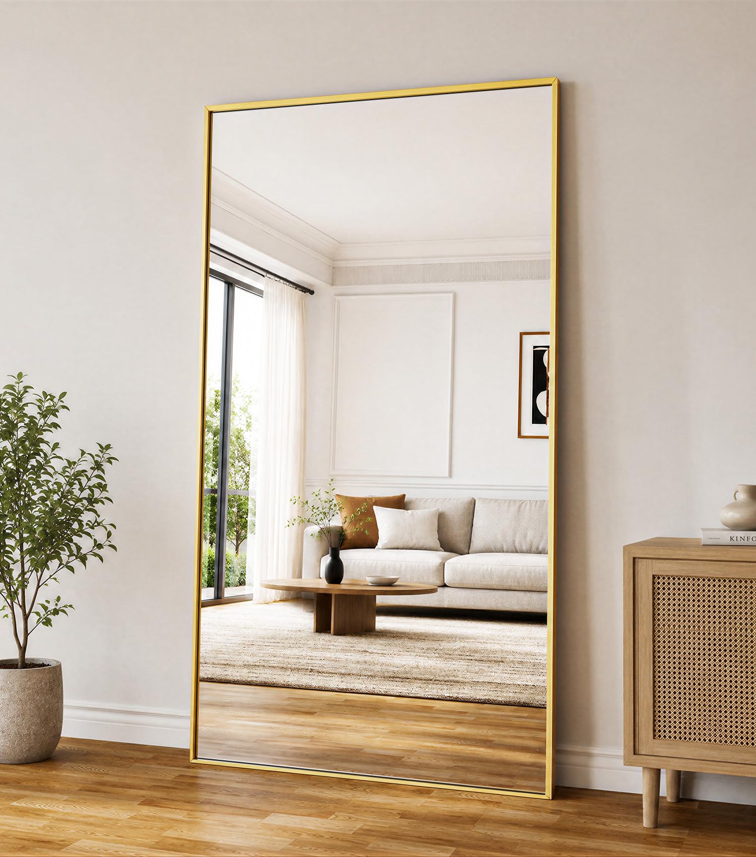 Koonmi 67"x30" Floor Mirror Full Length, Large Gold Mirror