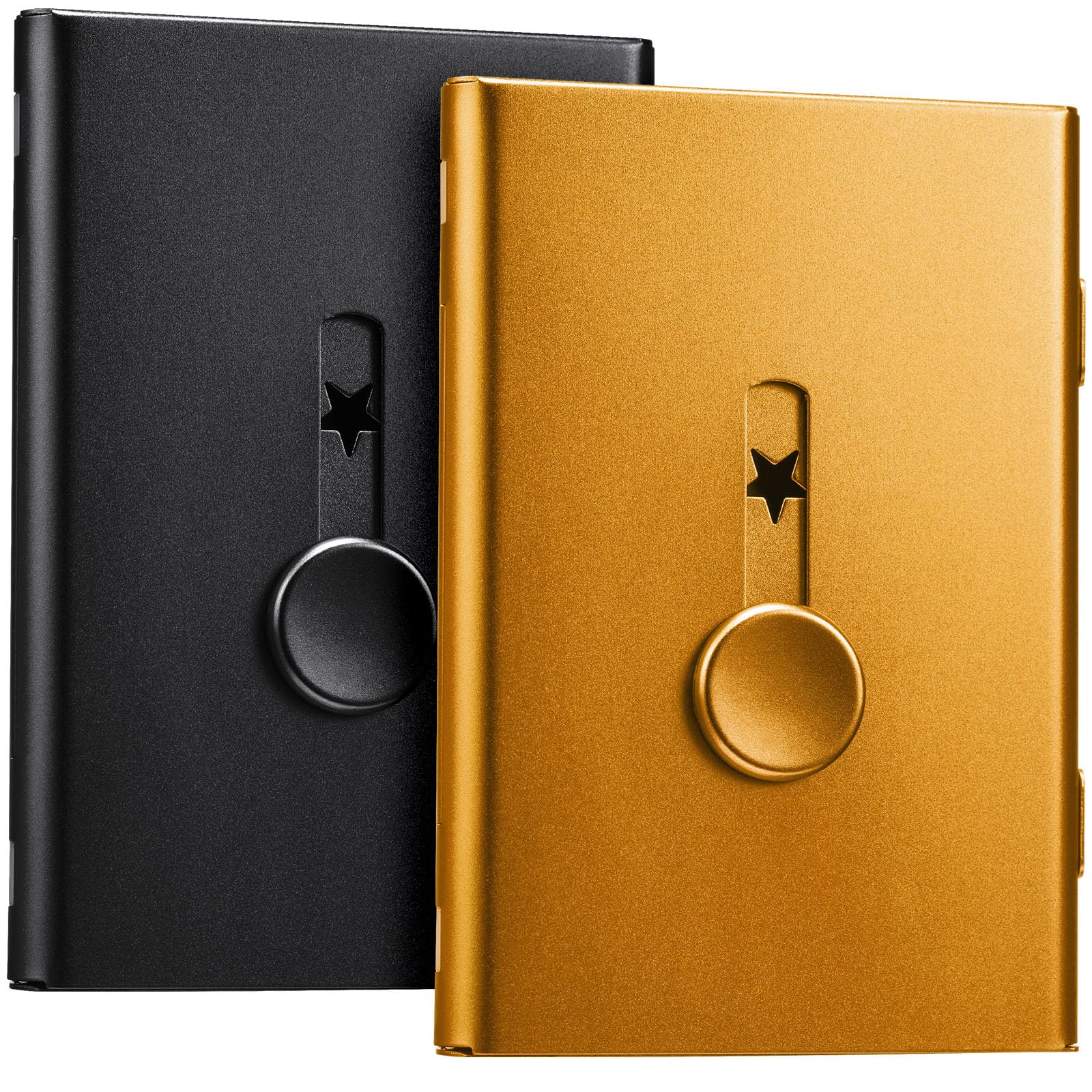 Porte-cartes de visite acier inoxydable étui de poche et clé USB noir doré