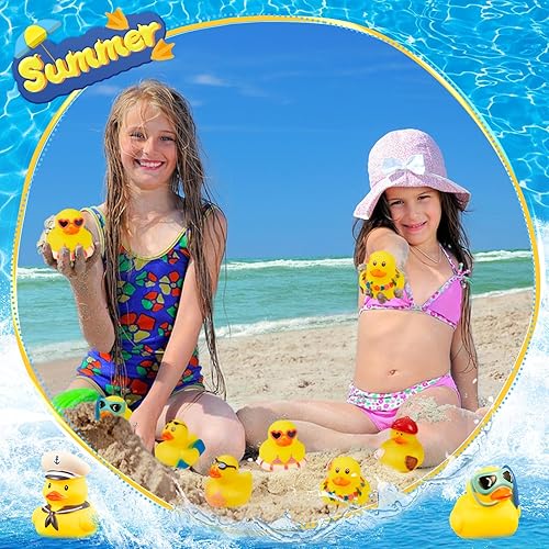Miniatura 5 de 24 juguetes de pato de goma de verano, divertidos patos para apretar, suministros de fiesta, juguetes de pato, flotadores para baby shower, pato,