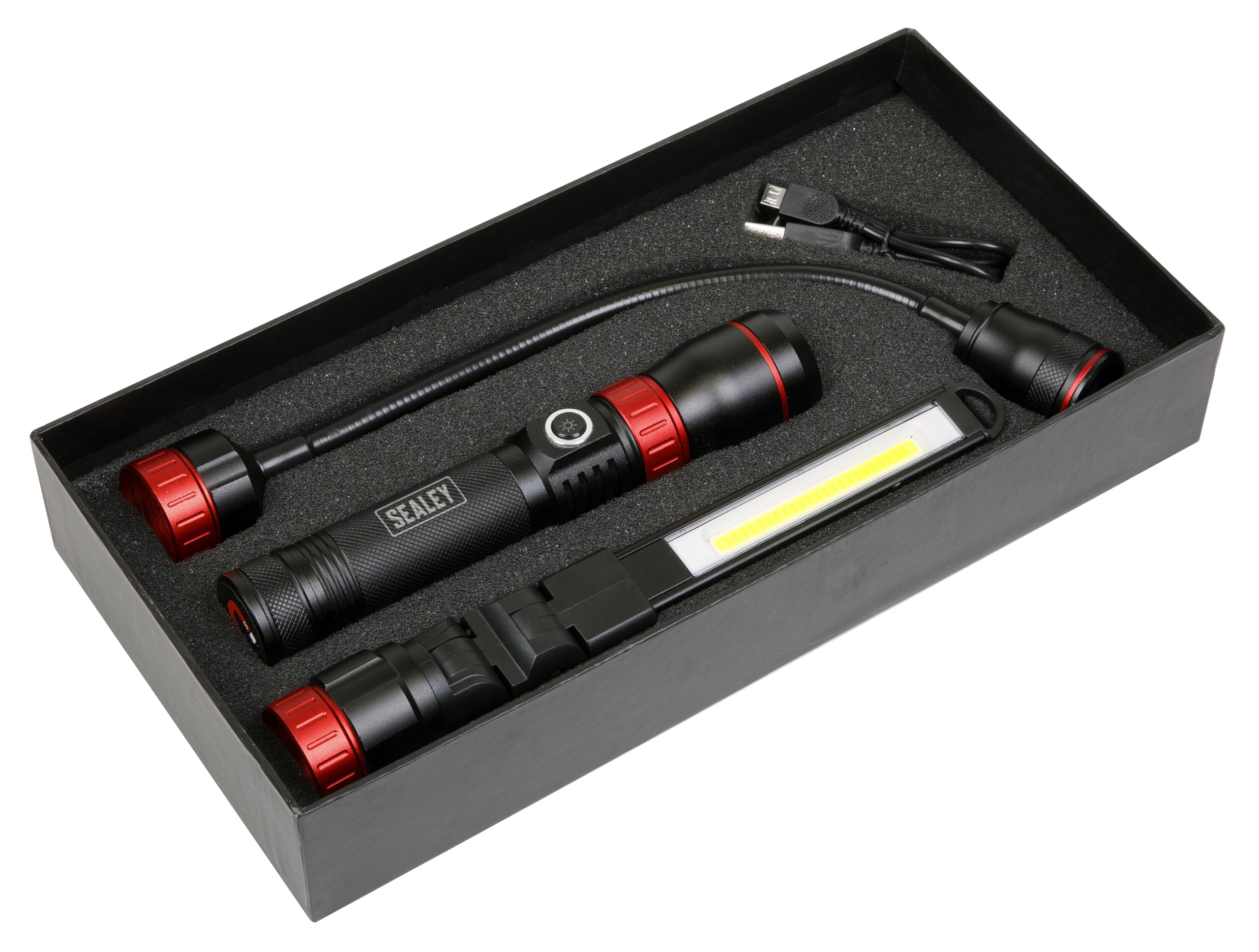 Sealey LED0131R 3-in-1 Interchangeable Rechargeable Inspection Light COB LED
