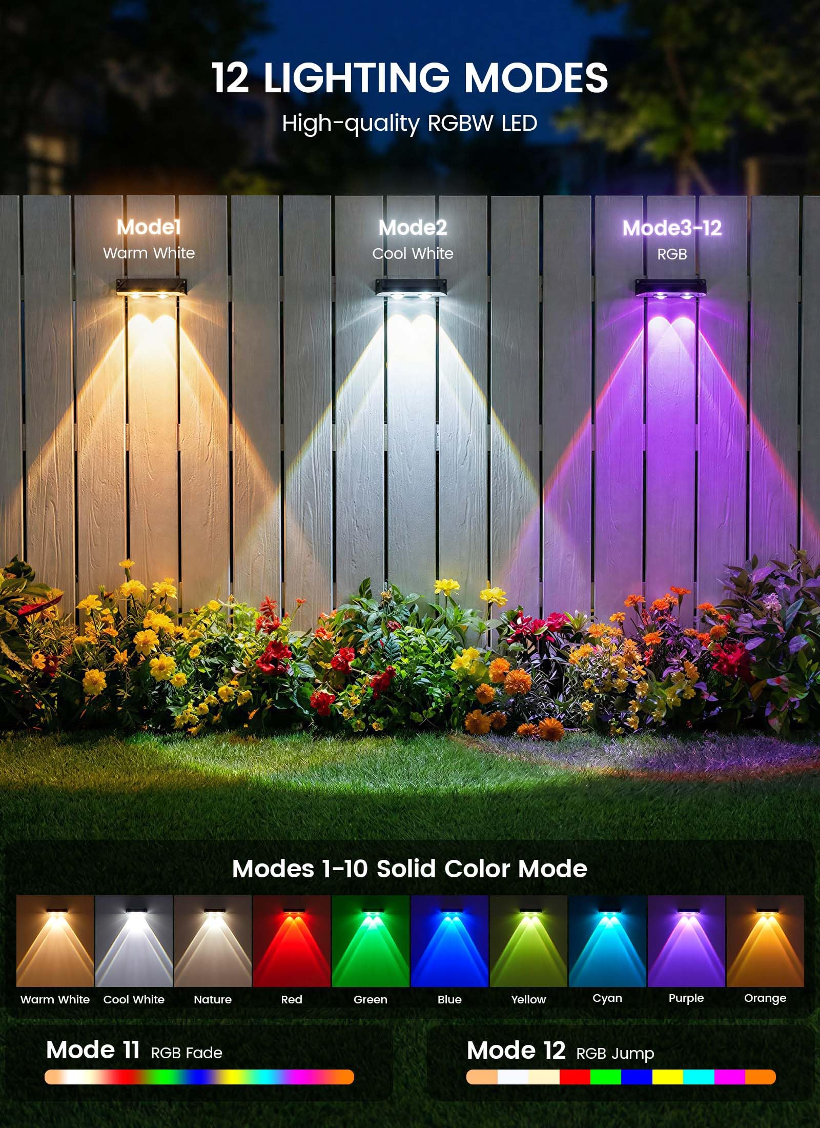 Brightown 6 Pack Solar Lights Outdoor Waterproof, Color Changing